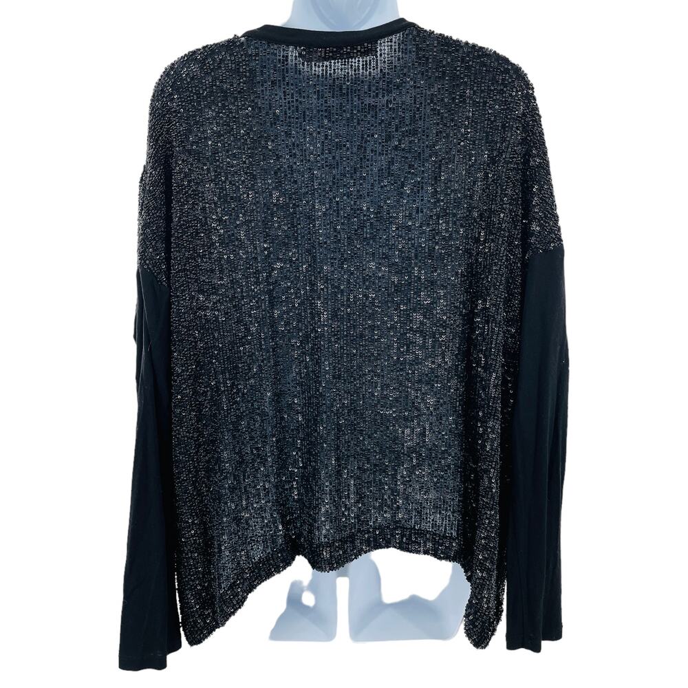 Robert Rodriguez Black Silk Sequin Deep V-Neck El… - image 3